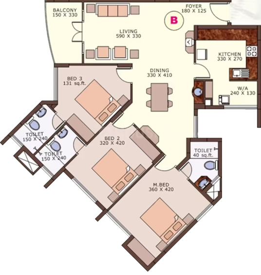 3 BHK Flat in Skyline Melrose in Edappally, Kochi - Image 843013