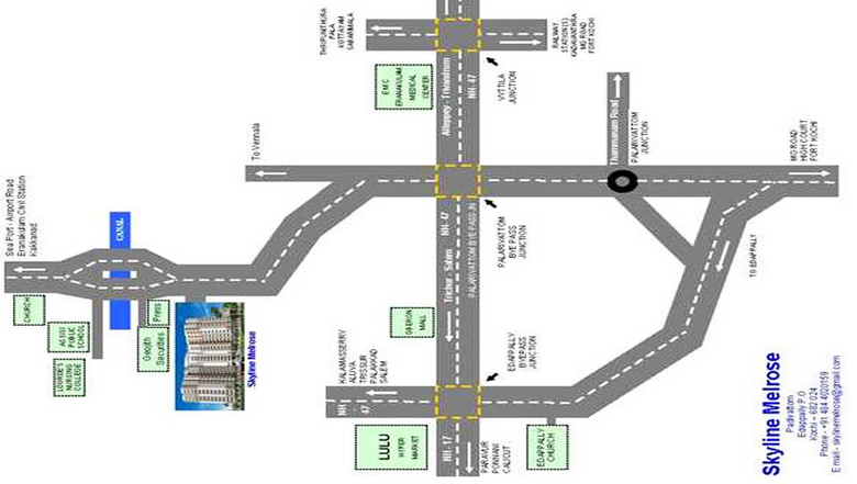 Location of Skyline Melrose in Edappally, Kochi - Image 245827
