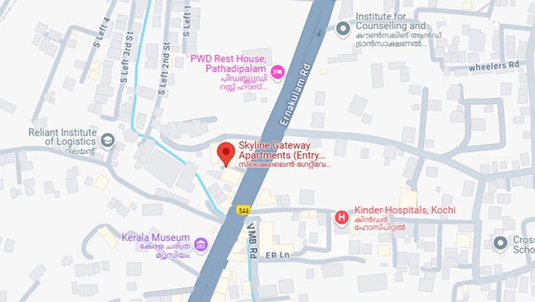 Location of Skyline Gateway Apartments in Edappally, Kochi - Image 245809