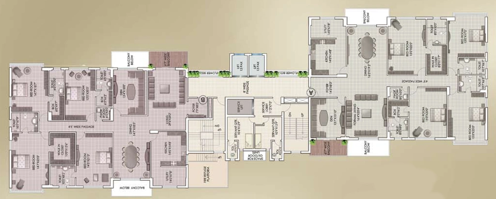 Floor Plan of Sureka South City Galaxy in Elgin, Kolkata - Image 234220