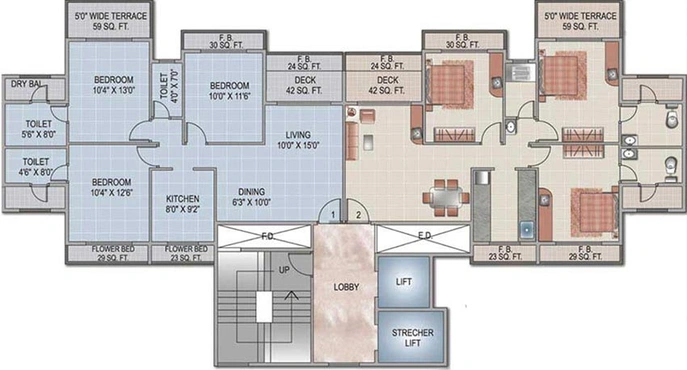 Floor Plan of Mahaavir Heritage in Kharghar, Navi Mumbai - Image 248679