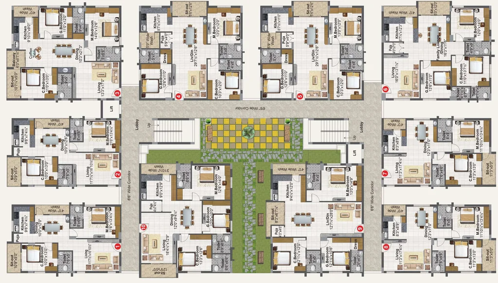 Floor Plan of Ananda Homes Poe tree Extension in Narsingi, Hyderabad - Image 126094