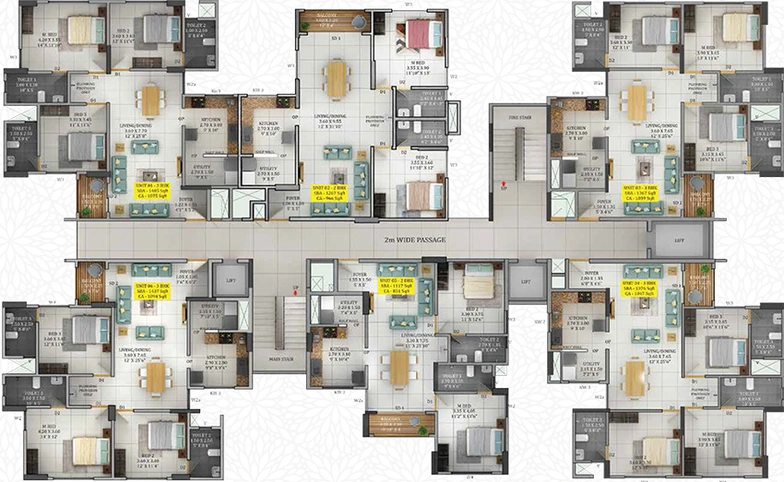 Floor Plan of Confident Gateway in Kakkanad, Kochi - Image 273096
