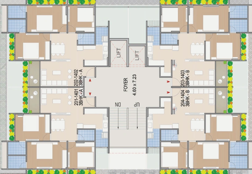 Floor Plan of Sthapatya Bliss in Shilaj, Ahmedabad - Image 126268