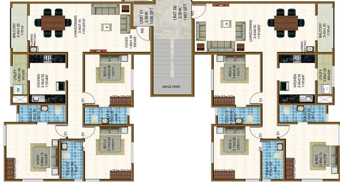 Floor Plan of Confident White Berry in Kakkanad, Kochi - Image 273136