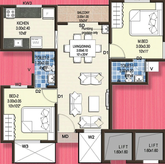 2 BHK Flat in Confident Oberon in Aluva, Kochi - Image 852889