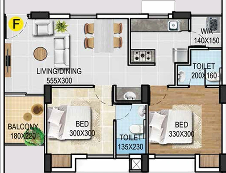 2 BHK Flat in Veegaland Bliss in Thrippunithura, Kochi - Image 857367
