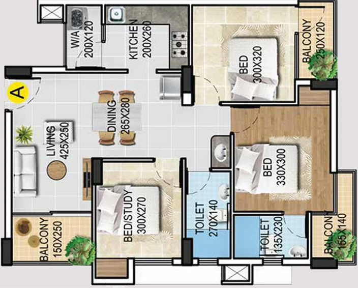 3 BHK Flat in Veegaland Bliss in Thrippunithura, Kochi - Image 857368
