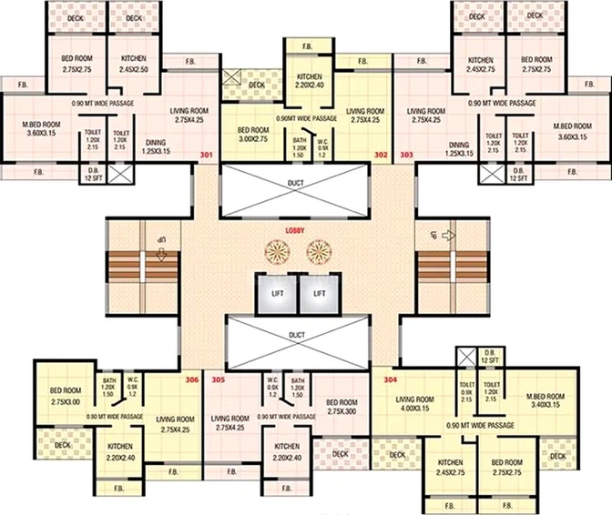 Floor Plan of Omkar Pradhan Heights in Taloja, Navi Mumbai - Image 252596