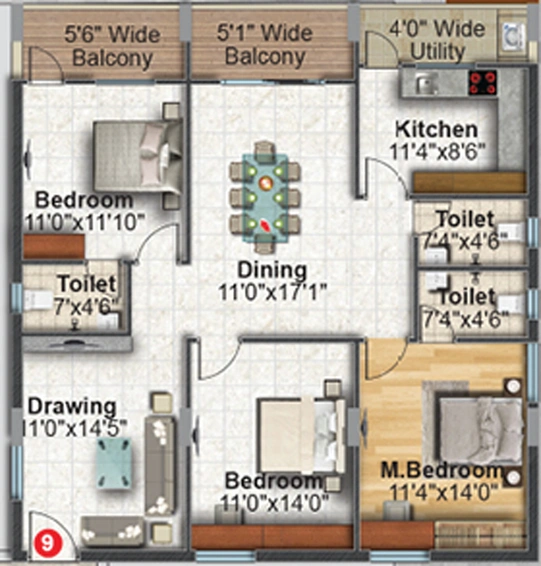 3 BHK Flat in Dinesh Auric in Bachupally, Hyderabad - Image 787432
