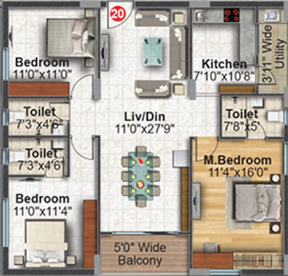 3 BHK Flat in Dinesh Auric in Bachupally, Hyderabad - Image 787431