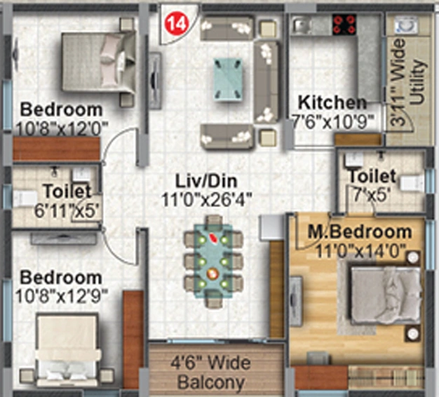 3 BHK Flat in Dinesh Auric in Bachupally, Hyderabad - Image 787430