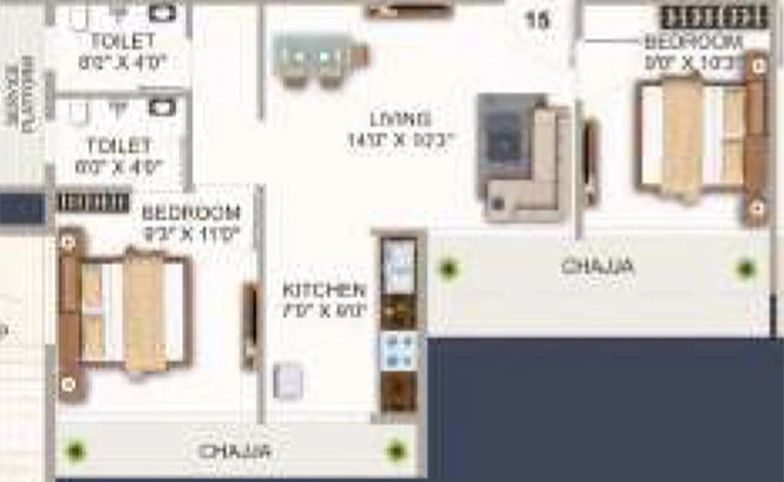 2 BHK Flat in Shreeji Neelkanth in Pushpak Nagar, Navi Mumbai - Image 840560