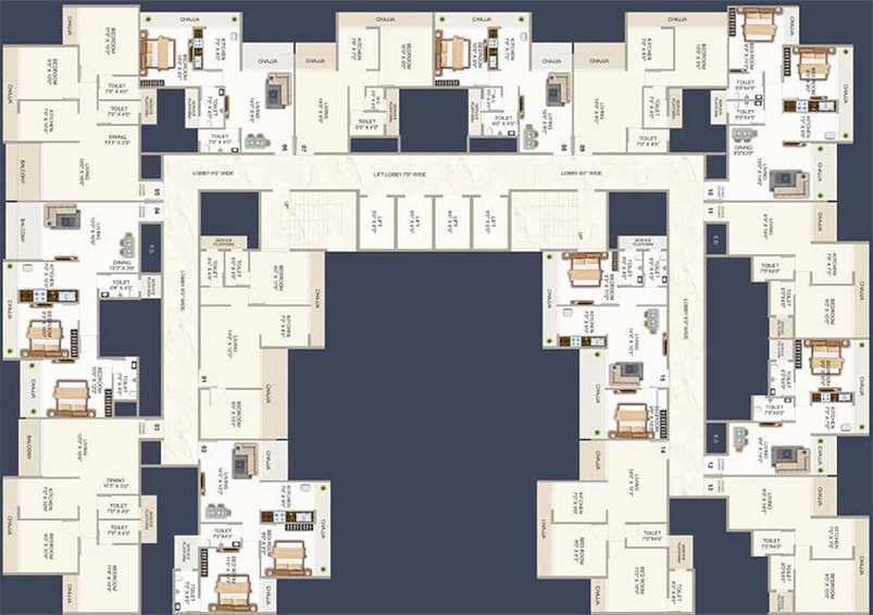 Floor Plan of Shreeji Neelkanth in Pushpak Nagar, Navi Mumbai - Image 252059