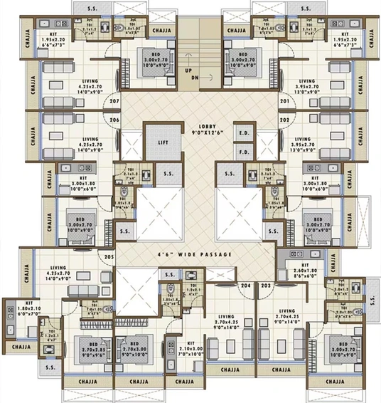 Floor Plan of Neelkanth Classic in Kharghar, Navi Mumbai - Image 251939