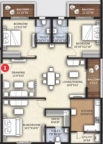 3 BHK Flat in Canny Forest Edge in Bachupally, Hyderabad - Image 793985