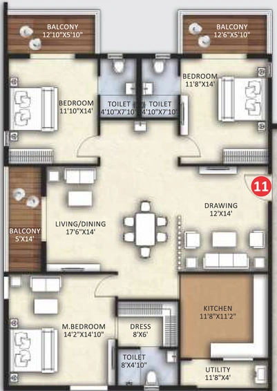 3 BHK Flat in Canny Forest Edge in Bachupally, Hyderabad - Image 793986