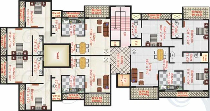 Floor Plan of Neelkanth Bliss in Kalamboli, Navi Mumbai - Image 251694