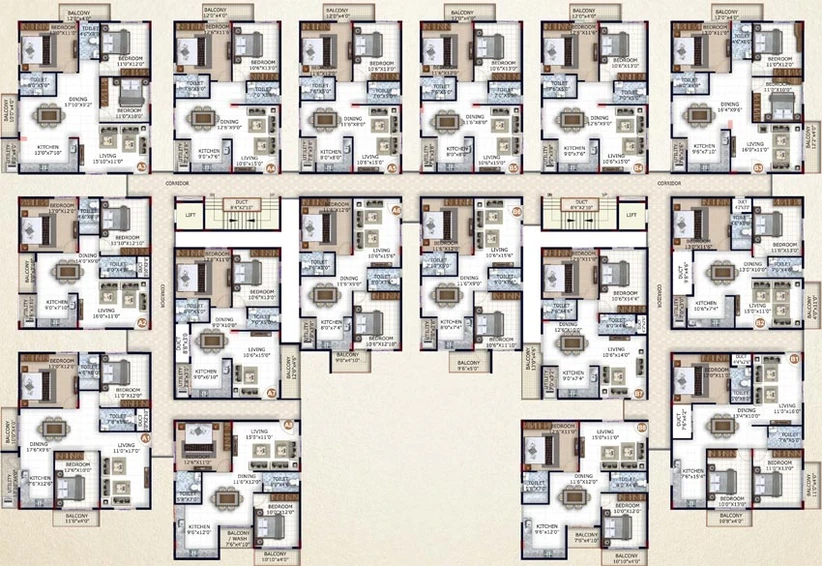 Floor Plan of Mythri Mithila in Gunjur Palya, Bangalore - Image 127278