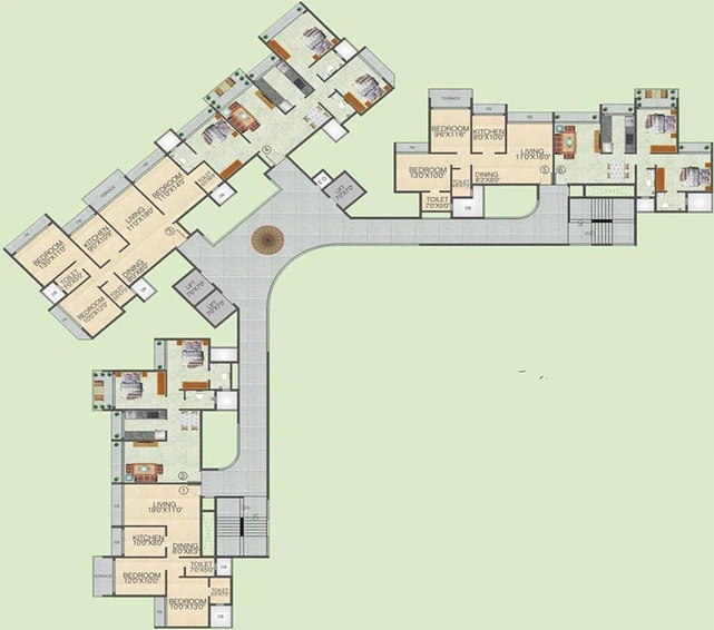 Floor Plan of Juhi Greens in Seawoods, Navi Mumbai - Image 245494