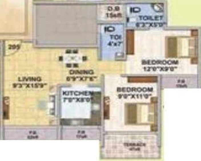 2 BHK Flat in Juhi Niharika Enclave in Kamothe, Navi Mumbai - Image 842837