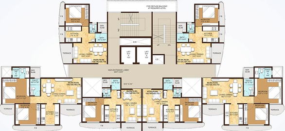 Floor Plan of Paradise Sai Wonder in Kharghar, Navi Mumbai - Image 252984