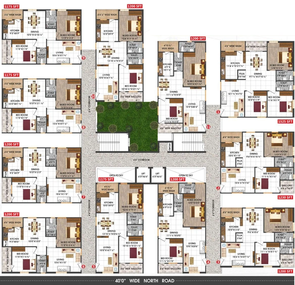 Floor Plan of Lotus Srinivasam in Kompally, Hyderabad - Image 124789