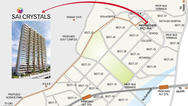Location of Paradise Sai Crystals in Kharghar, Navi Mumbai - Image 252628