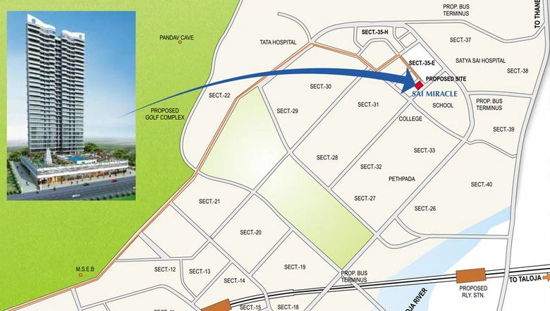 Location of Paradise Sai Miracle in Kharghar, Navi Mumbai - Image 252918