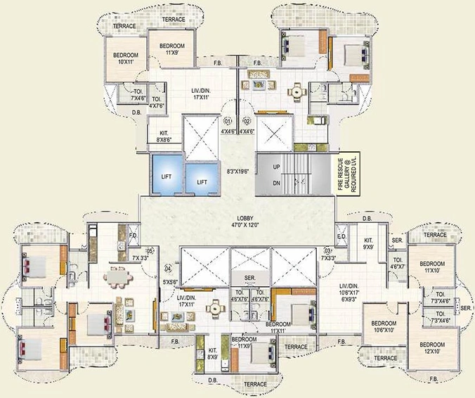 Floor Plan of Paradise Sai Spring in Kharghar, Navi Mumbai - Image 252963
