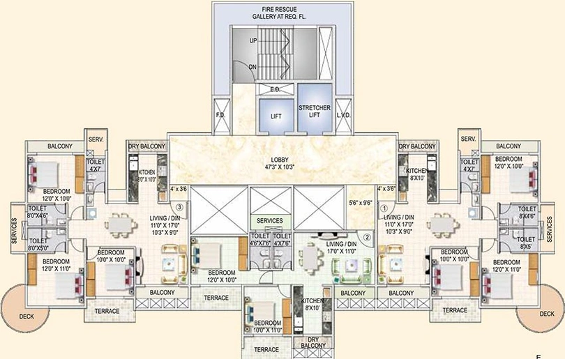 Floor Plan of Paradise Sai Solitaire in Kharghar, Navi Mumbai - Image 252953