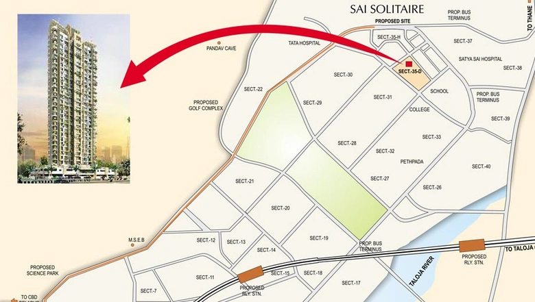 Location of Paradise Sai Solitaire in Kharghar, Navi Mumbai - Image 252951