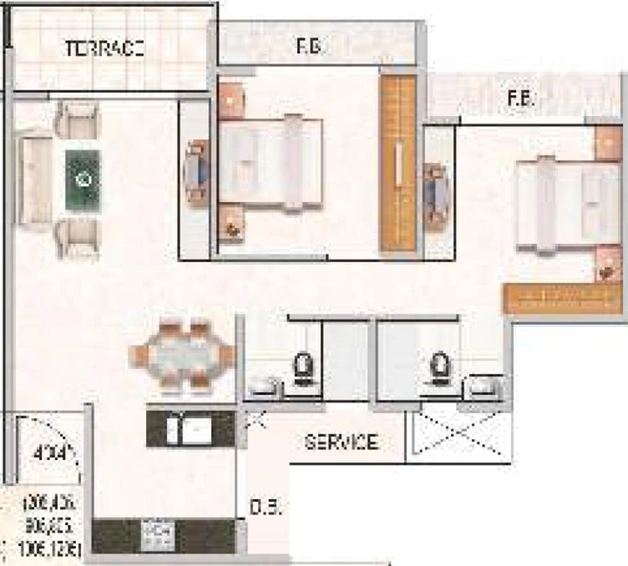 2 BHK Flat in Paradise Sai Ganga in Ulwe, Navi Mumbai - Image 846559