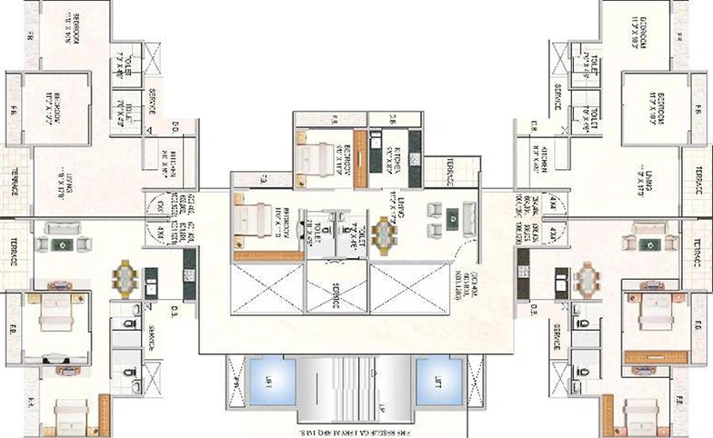 Floor Plan of Paradise Sai Ganga in Ulwe, Navi Mumbai - Image 252911