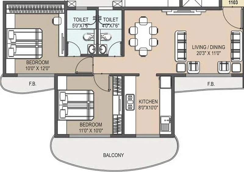 2 BHK Flat in Paradise Sai Sahil in Ulwe, Navi Mumbai - Image 846561
