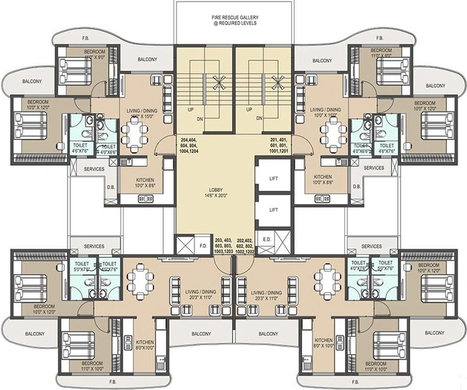 Floor Plan of Paradise Sai Sahil in Ulwe, Navi Mumbai - Image 252943