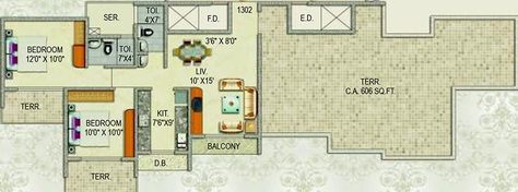 2 BHK Flat in Paradise Sai Fortune in Ulwe, Navi Mumbai - Image 846476