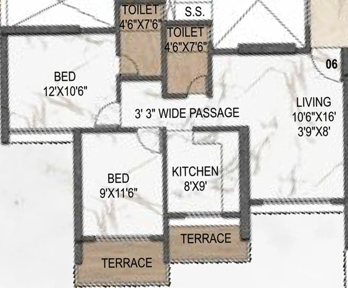 2 BHK Flat in Paradise Sai Harmony in Ulwe, Navi Mumbai - Image 840900