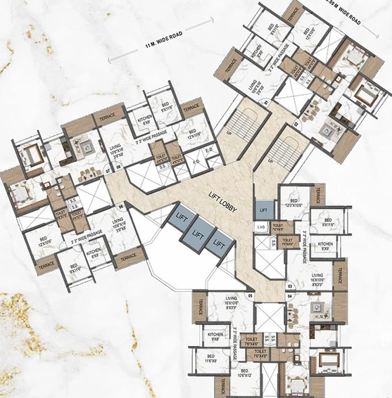 Floor Plan of Paradise Sai Harmony in Ulwe, Navi Mumbai - Image 253050
