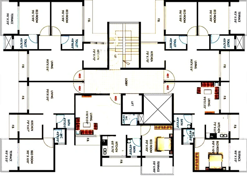 Floor Plan of KK Sapphire in Ulwe, Navi Mumbai - Image 246314