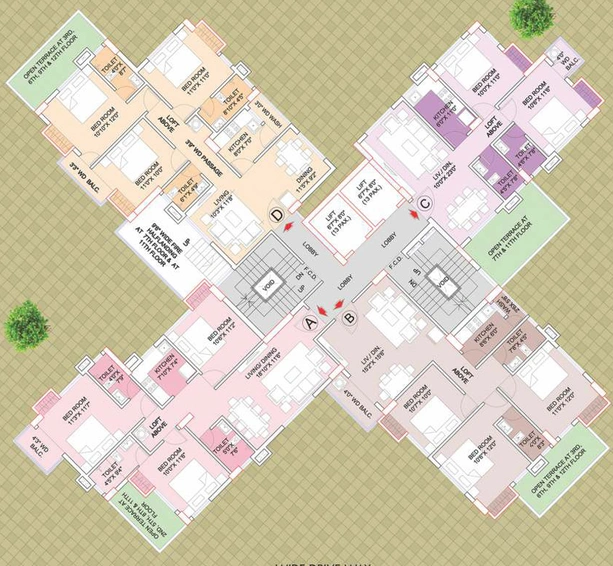 Floor Plan of Aspirations Orchid in Garia, Kolkata - Image 235981