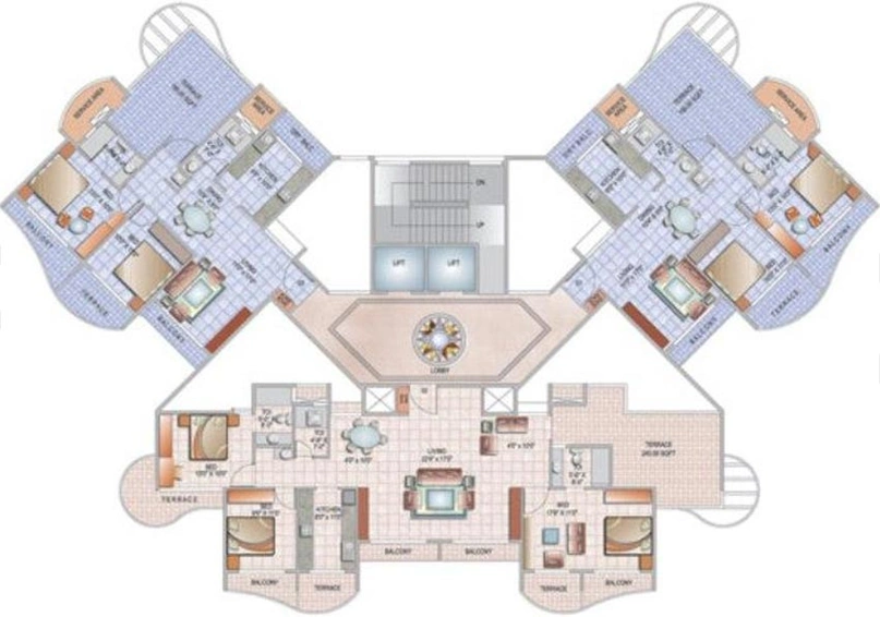 Floor Plan of Paradise Sai Pearls in Kharghar, Navi Mumbai - Image 253110