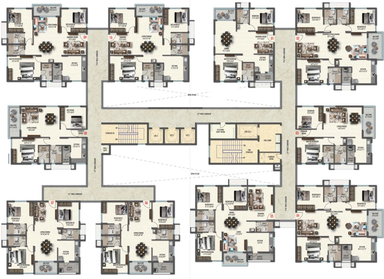 Floor Plan of Sahasram The Ananda in Pocharam, Hyderabad - Image 124847