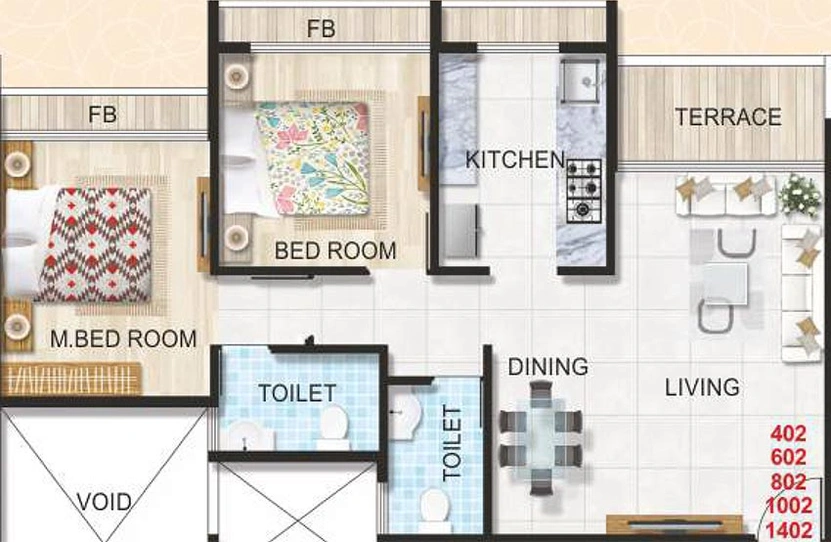 2 BHK Flat in Varsha Balaji Shrushti in Nerul, Navi Mumbai - Image 849001