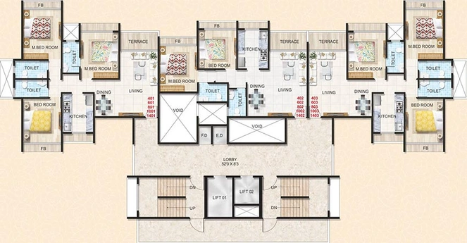 Floor Plan of Varsha Balaji Shrushti in Nerul, Navi Mumbai - Image 259374