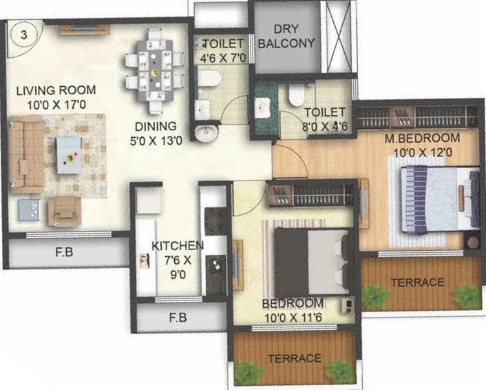 2 BHK Flat in Varsha Balaji Heritage in Kharghar, Navi Mumbai - Image 843770