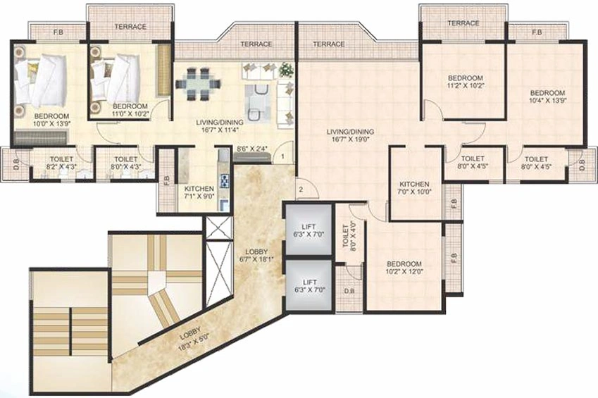 Floor Plan of Satyam Empress in Kharghar, Navi Mumbai - Image 256535