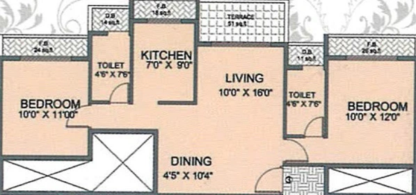 2 BHK Flat in Satyam Majestic in Ulwe, Navi Mumbai - Image 842814