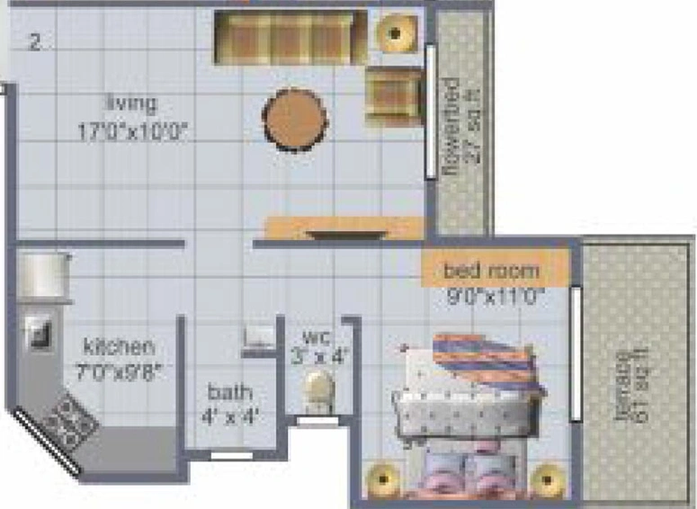 1 BHK Flat in Satyam Paradise in Ulwe, Navi Mumbai - Image 842825