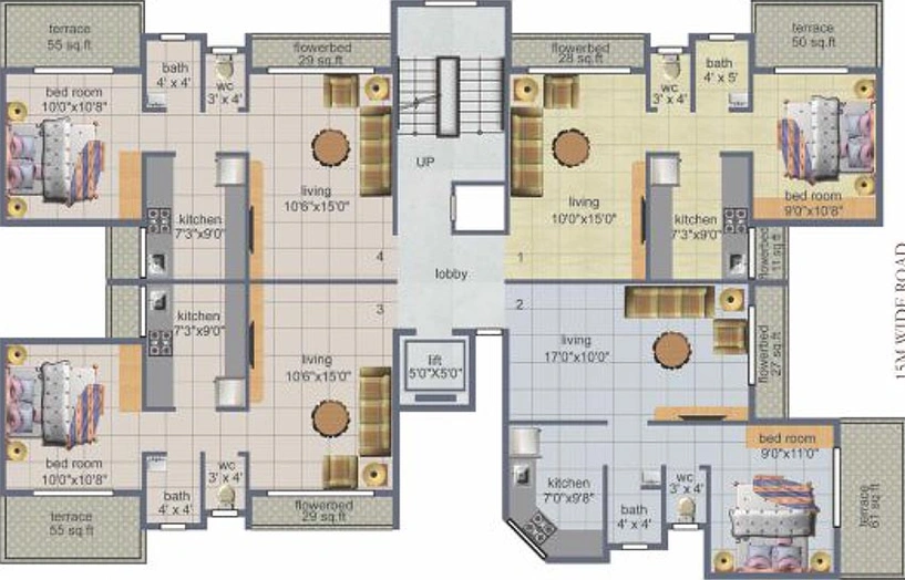 Floor Plan of Satyam Paradise in Ulwe, Navi Mumbai - Image 256676